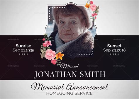 Death Announcement Template Social Media