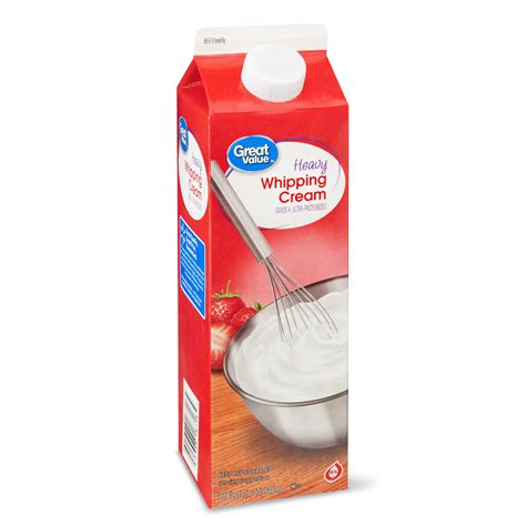 Great Value Ultra-Pasteurized Real Heavy Whipping Cream, 32 Oz ...