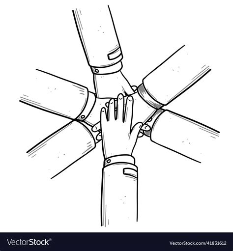 Stack Of Hands Many Businessman Palms Royalty Free Vector