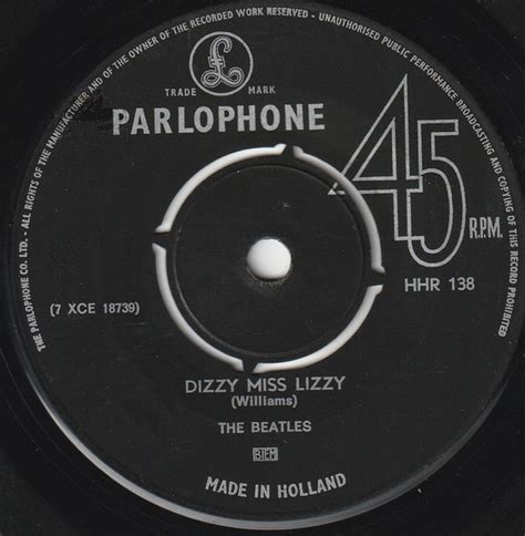 The Beatles Dizzy Miss Lizzy Yesterday 1965 Vinyl Discogs
