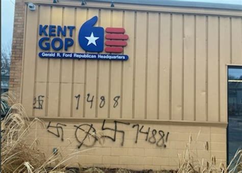 Kent County Gop Headquarters Vandalized By Swastikas White Supremacist