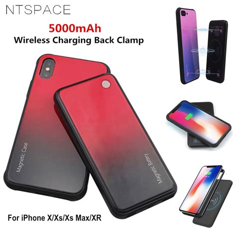 Ntspace 5000mah Wireless Magnetic Battery Charging Case For Iphone X Xs