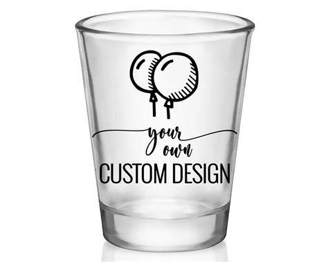 Custom Shot Glasses Party Favors For Guests Custom Logo Design Etsy