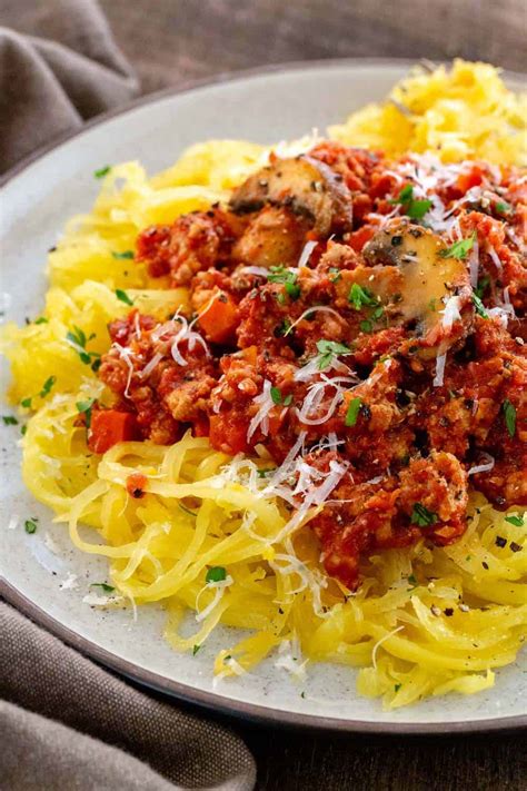 Turkey Bolognese With Roasted Spaghetti Squash Healthy