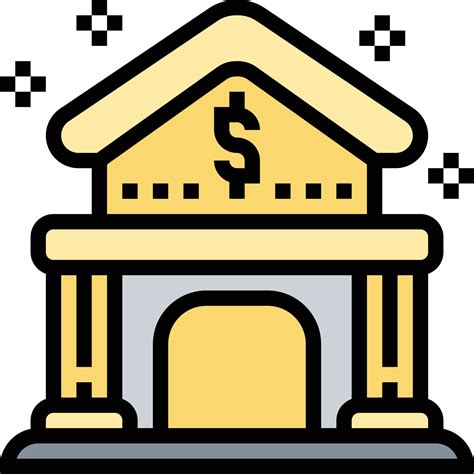 Cartoon Retro Bank Building Or Courthouse With Columns Vector