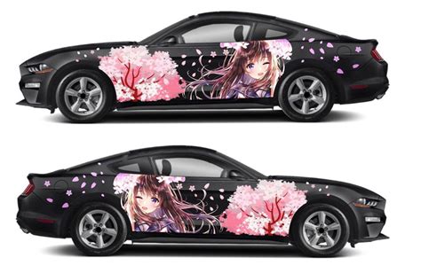 anime itasha japanese girl car wrap door side stickers decal fit with bdsdart