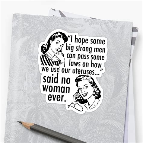 Pro Choice Vintage Humor Cartoon Stickers By