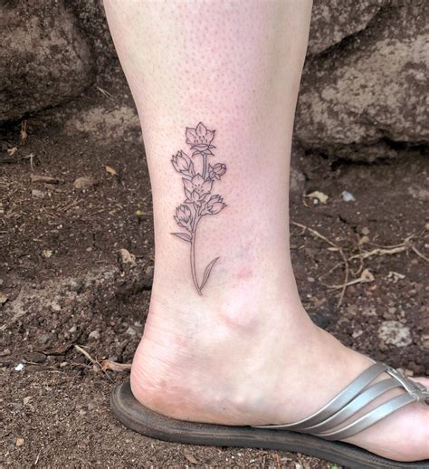 Larkspur Flower Tattoo Black And White | Best Flower Site