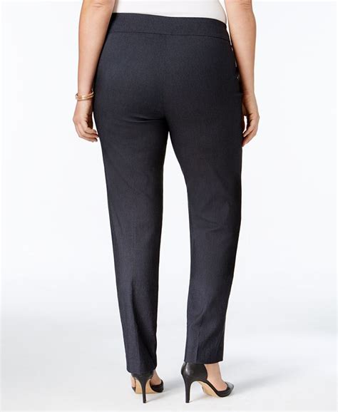 Jm Collection Plus Size Tummy Control Pull On Slim Leg Pants Created