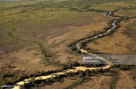 Aerial View Of Cooper Creek Channel Country Queensland