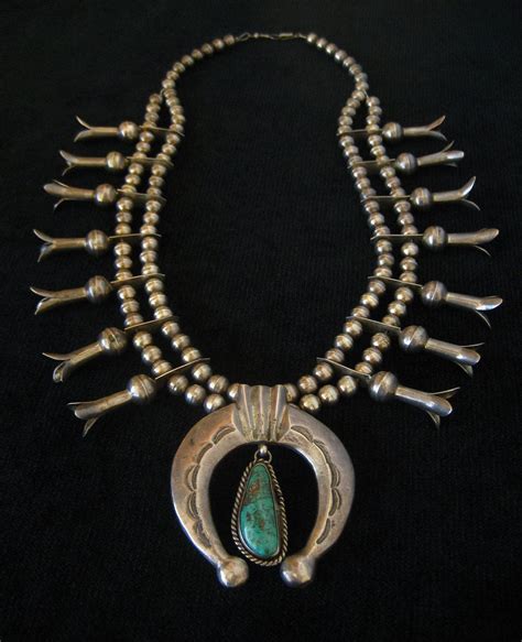 Select the department you want to search in. Antique Native American Squash Blossom Necklace Vintage ...