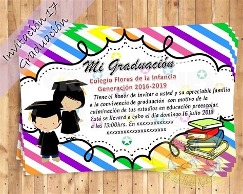 Diseño Invitación Digital Imprimible Graduación 5900 En Mercado Libre