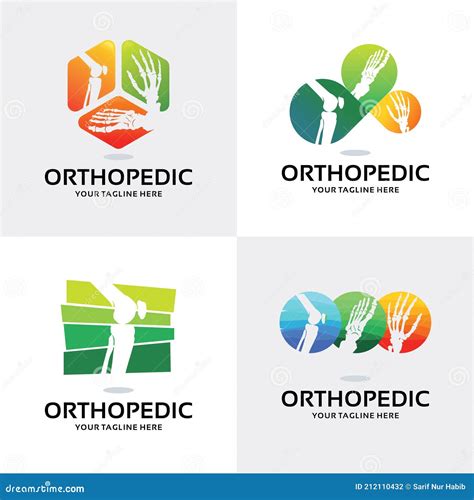 Orthopedic Logo Set Design Template Collection Stock Vector