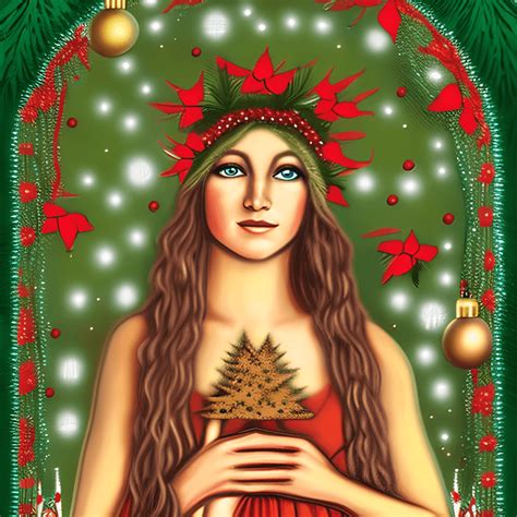 Hippie Goddess Christmas Graphic · Creative Fabrica