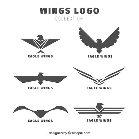 Pack Of Eagles Wings Logos Vector Free Download