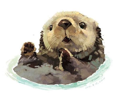 Pin By Lexi On Painting Inspo In 2020 Otter Illustration Otter Art