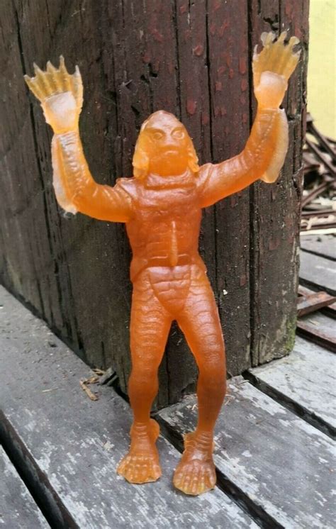 Vtg S Rare Orange Rubber Jiggler Figure Creature From The Black Lagoon Mexico Unbranded In