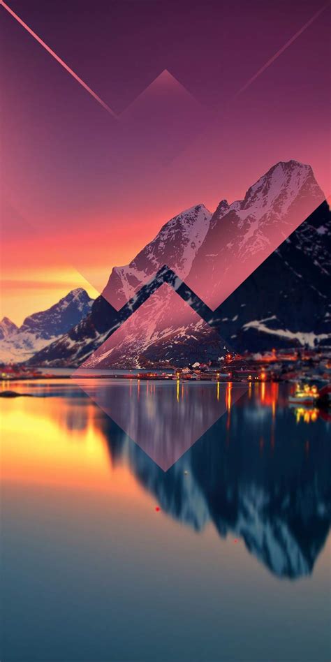 Mountain Lake Reflection Sunset Iphone Wallpaper Iphone Wallpapers