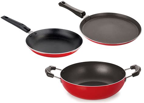 High Grade Aluminium Red Non Stick Cookware Set For Restaurant And