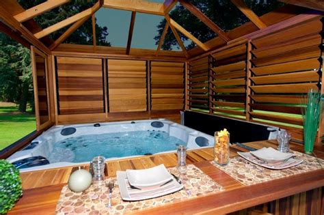 The privacy screen will give you extra privacy over your amazing garden. Hot Tub Gazebos Plans for Creating a Spa Oasis | BonaVista ...