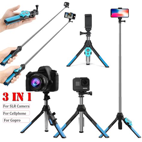 3 IN 1 360 Rotation Extendable Selfie Stick Bluetooth Remote Control