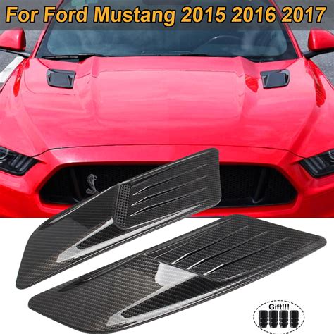 Front Engine Hood Air Flow Intake Scoop Bonnet Vent Cover Trim For Ford