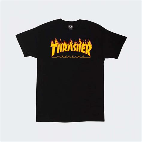 Grupo Lpoint T Shirt Thrasher Flame Logo Black 110102 Bk