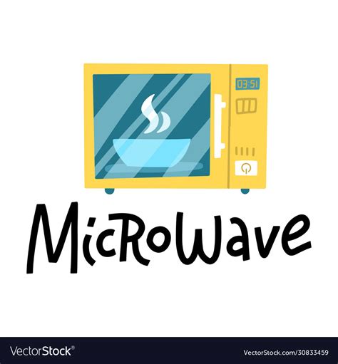 Microwave Oven Logo With Hand Drawn Lettering Vector Image