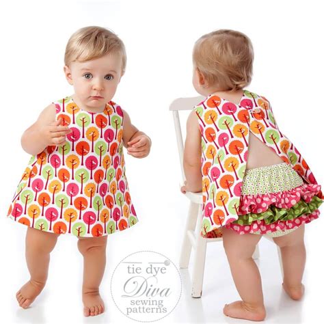 Baby Dress Pattern Reversible Open Back Sewing