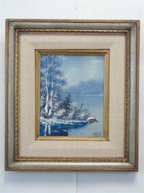 Carter Oil On Canvas Snowy Landscape Painting Feb 26 2017