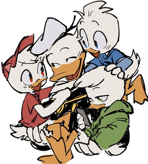Donald Duck Louie Duck Huey Duck And Dewey Duck Ducktales Drawn By