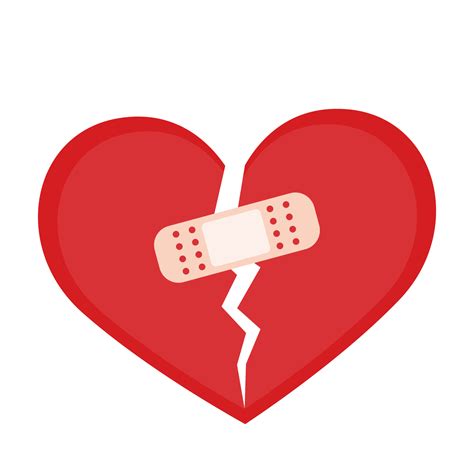 Broken Heart With Plaster 17216941 Png