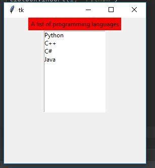 Python Listbox How Do I Make Listbox Tkinter