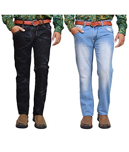 Buy American Noti Blue Black Faded Stretchable Slim Fit Jeans Combo