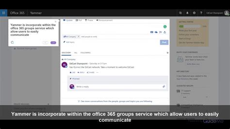 a short introduction to yammer in office 365 office365 youtube