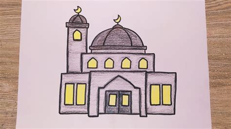رسم مسجدكيف ترسم مسجد خطوة بخطوةرسم سهل تعليم الرسمرسومات رمضانية