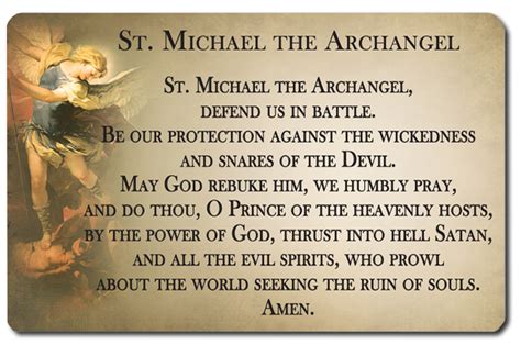 St Michael The Archangel Card With Guardian Angel Prayer Catholic Id