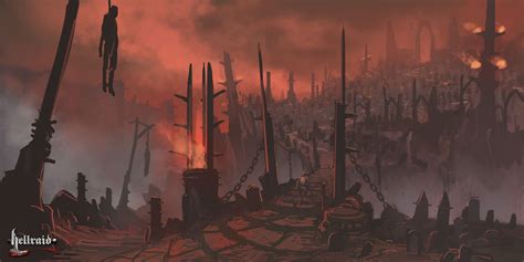 Hellraid Concept Art Depicts A Surreal Twisted Hell My Fantasy World Fantasy City Fantasy