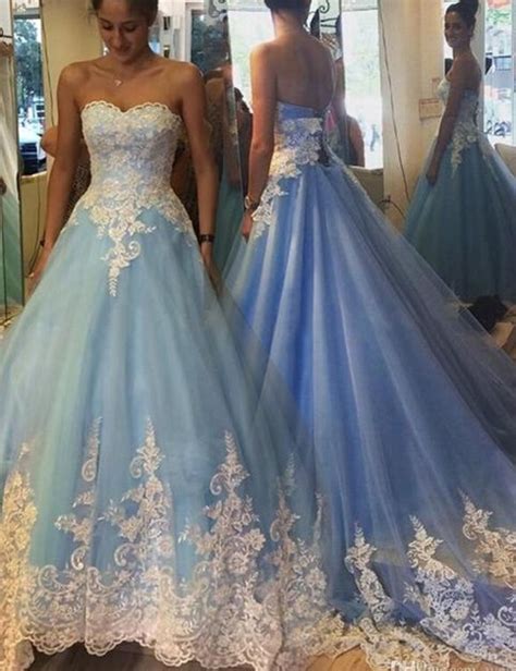 Ball Gown Blue Prom Gownsnew Prom Dressesprom Gownssweet 16 Dress