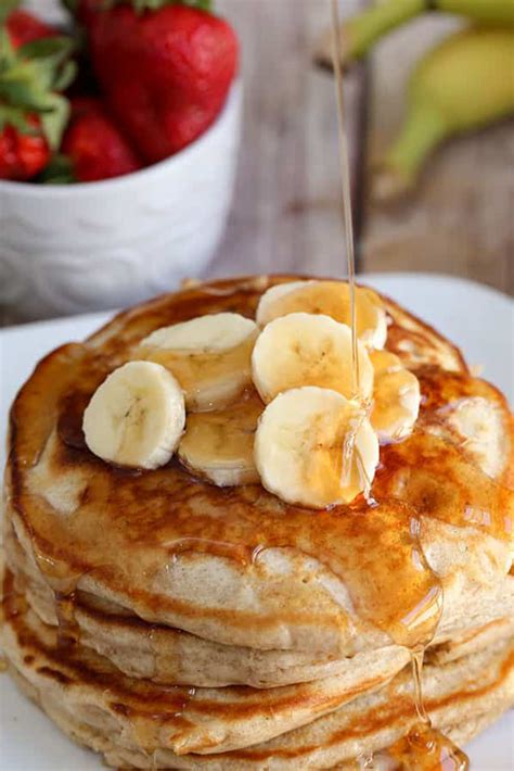 Fluffy Whole Wheat Pancakes Lifes Simple Ingredient Recipe Wheat