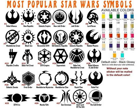 Star Wars Symbols Vinyl Decal Sticker Car Helmet Window Laptop Starwars