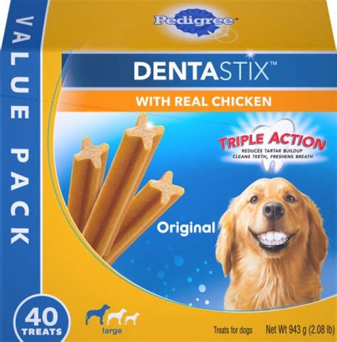 Pedigree Dentastix Triple Action Original Large Breed Dog Treats 40 Ct