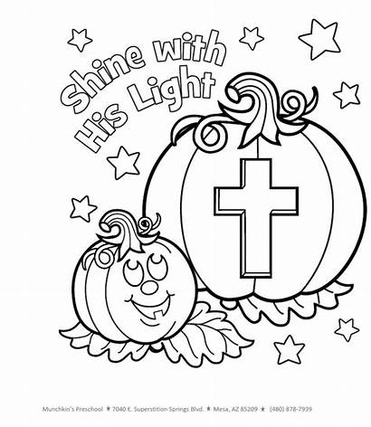 Coloring Halloween Harvest Fall Christian Sheets Catholic