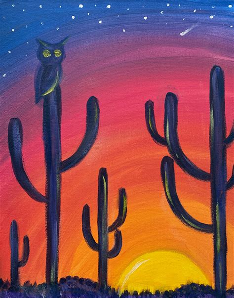 Desert Sunset Painting Party With The Paint Sesh