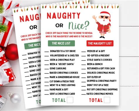 Naughty Or Nice Christmas Game Christmas Game Printable Etsy