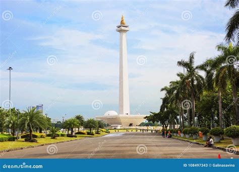 Indonesia Jakarta The National Monument Monas Editorial Stock Photo