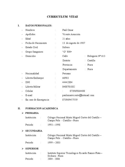 Encuentra el modelo de cv que necesitas para destacar. Curriculum Vitae Simple 2009 Con Certificados