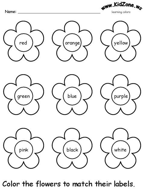 Review Flowers Color Worksheets For Preschool Preschool Worksheets
