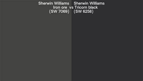 Sherwin Williams Iron Ore Vs Tricorn Black Side By Side Comparison