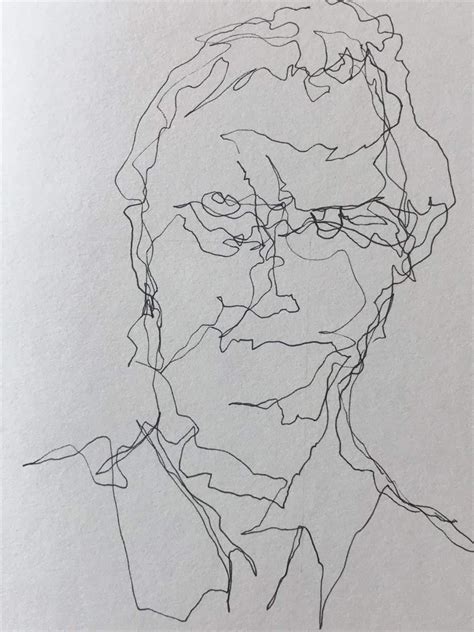 Portrait Blind Contour Drawing Small Blind Contour Drawing Gesture